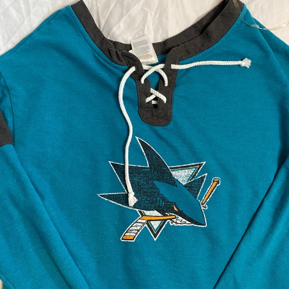 San Jose Sharks Women’s Off The Shoulder Sweater - Picture 3 of 8